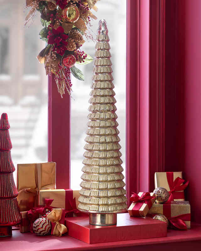Shiny Glittered Glass Christmas Tree